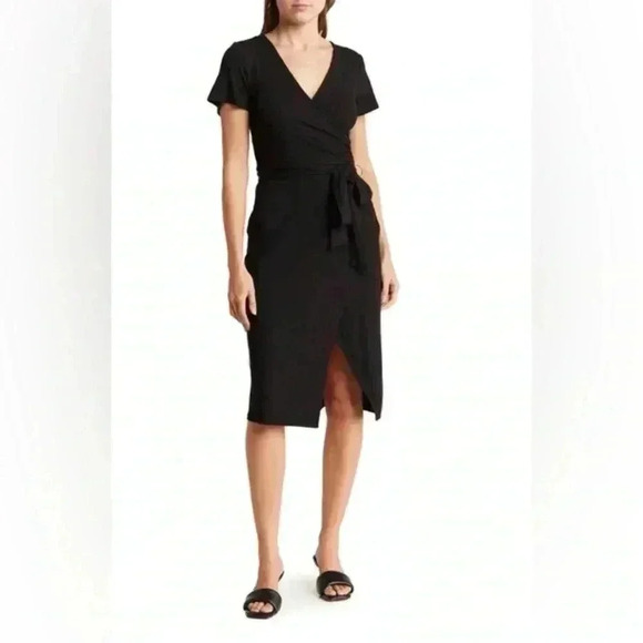 Nordstrom Dresses & Skirts - Nordstrom Rack black faux wrap dress with matching belt. Size XS. NWT